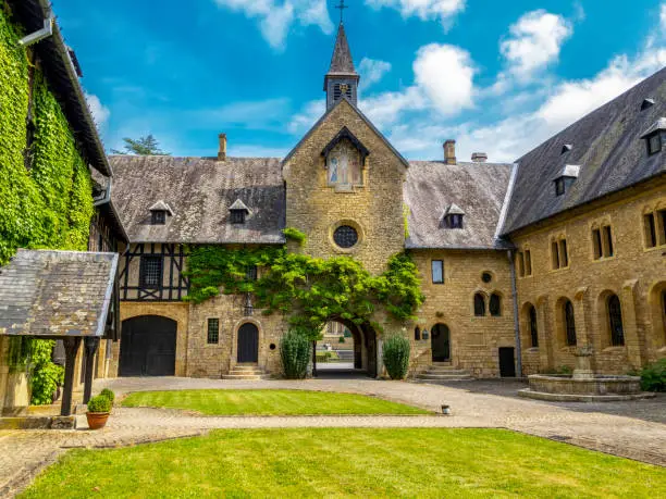 Trappist Cistercian Orval Abbey or Abbaye Notre-Dame d'Orval, in Villers-devant-Orval, Province of Luxembourg, Belgium