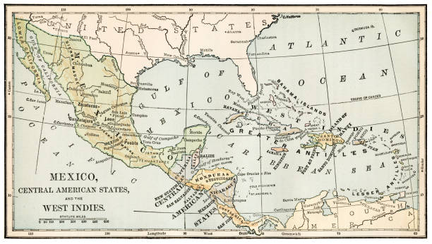 istock Map of West Indies and Central America 1888 1180062554