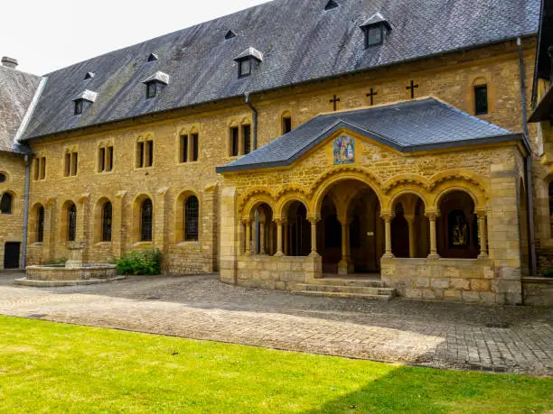 Trappist Cistercian Orval Abbey or Abbaye Notre-Dame d'Orval, in Villers-devant-Orval, Province of Luxembourg, Belgium