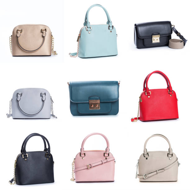 istock Fashionable female hand bag on white background 1180064303