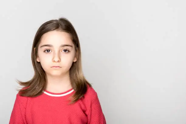 Photo of Little girl portrait isolated