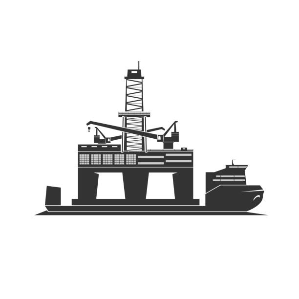 石油リグの出荷 - oil rig illustrations点のイラスト素材／クリップアート素材／マンガ素材／アイコン素材