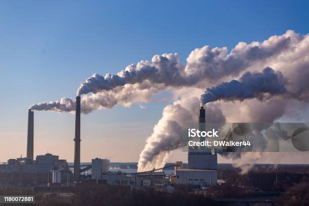 Wind Blowing Pollution Stock Photo - Download Image Now - Pollution, Coal, Greenhouse Gas