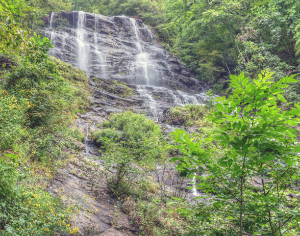 istock Water Cascading Down Rocky Clifs 1180074904