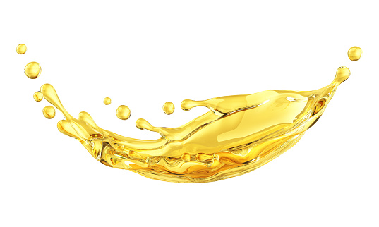 Oil splash element. Isolated on the white background. Concept. 3D Render