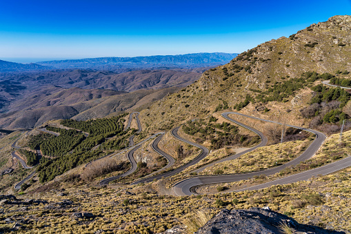 Alto de Velefique is a high mountain pass, at an elevation of 1.820m - 5,971ft above the sea level, located in Sierra de Los Filabres, in Almeria Province, Andalusia, Spain.