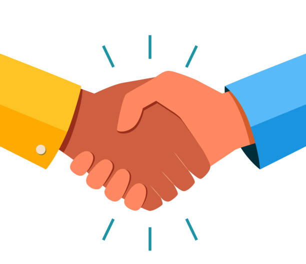 Business handshake icon. Handshake of business partners. Business handshake. Successful deal. Vector flat style icon isolated on white background Business handshake icon. Handshake of business partners. Business handshake. Successful deal. Vector flat style icon isolated on white background agreement illustrations stock illustrations
