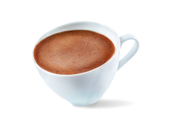 istock Dark hot chocolate drink on a white isolated background 1180080004