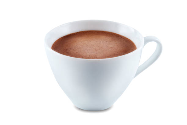 istock Dark hot chocolate drink on a white isolated background 1180080005