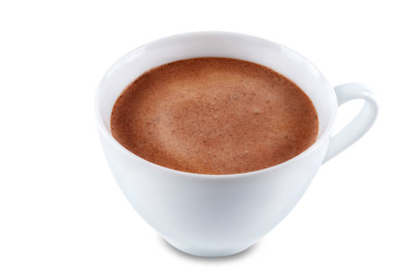 istock Dark hot chocolate drink on a white isolated background 1180080006