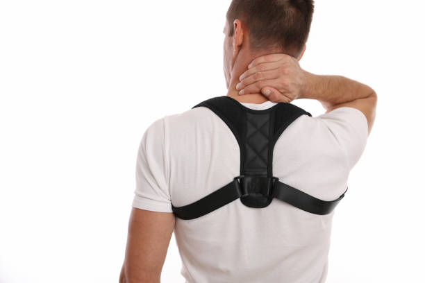 istock Man with posture corrector. Scoliosis, Kyphosis treatment 1180082095