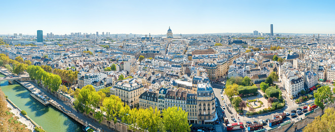 Panorama of city of Paris with cityscape and city view