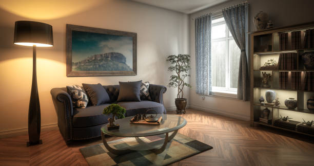 istock Stylish and Refined Asian Living Room 1180086177