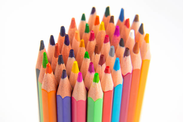 istock Colored pencils for drawing on a white background. Education and creativity. Leisure and art 1180086400