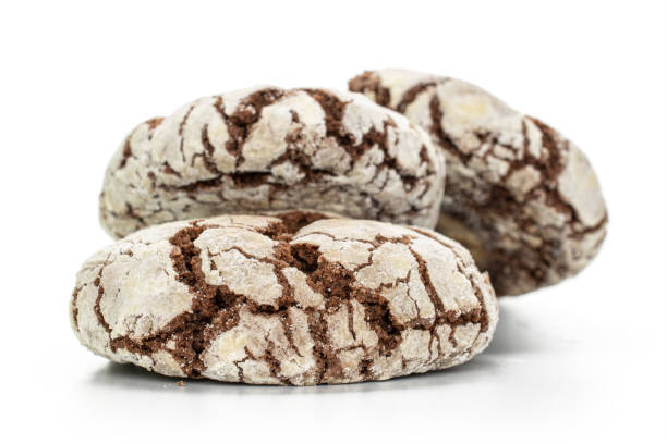 Chocolate brownie cookie isolated on white