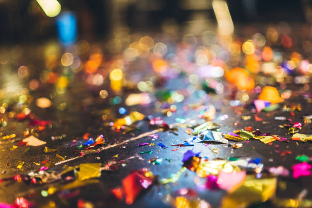 istock Colorful confetti on the floor 1180087382