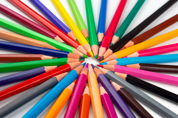 istock Colored pencils for drawing on a white background. Education and creativity. Leisure and art 1180088577