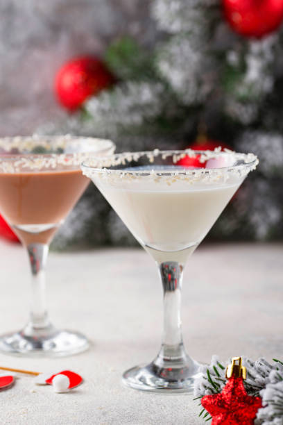 istock Christmas chocolate snowflake martini cocktail 1180090048