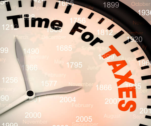 istock Time for taxes means tax burden due - 3d illustration 1180094786