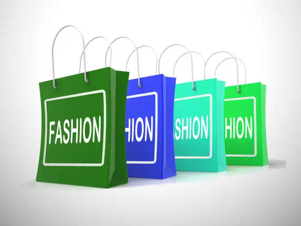 Photo of Fashion shopping bags mean style and Vogue showing trend and design - 3d illustration