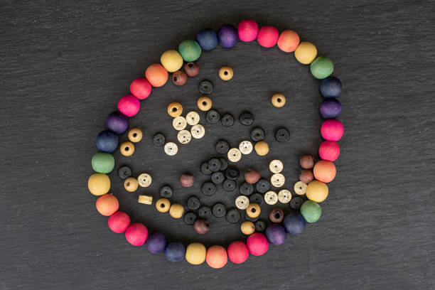 Street market in South Africa.Handmade colorful beads bracelets, bangles. Craftsmanship