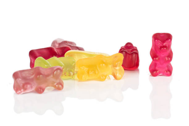 istock Colorful gummy bear isolated on white 1180102530