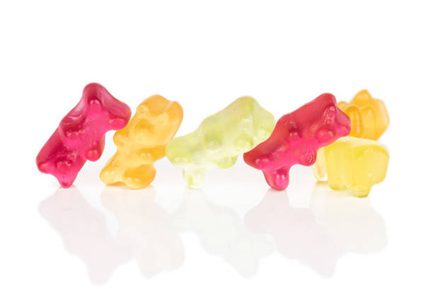 istock Colorful gummy bear isolated on white 1180102545