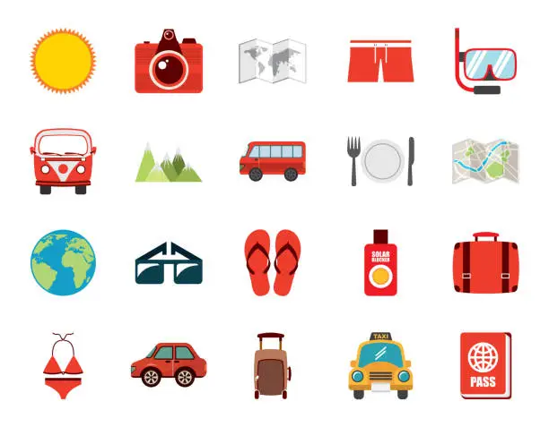 Vector illustration of Isolated travel icon set vector design