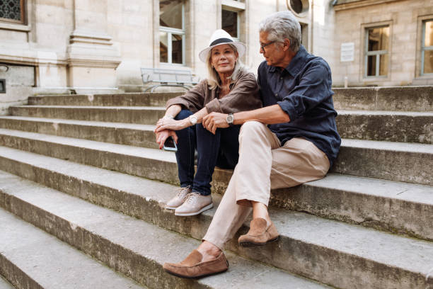 istock Seniors in love walking in Paris 1180105656