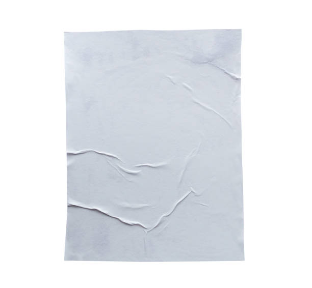 istock Blank white crumpled and creased paper poster texture isolated on white background 1180105721