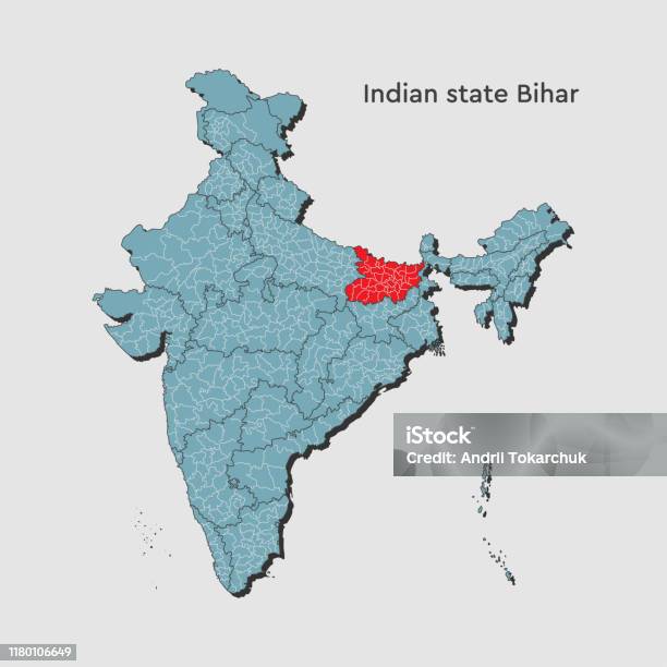 Ấn Độ Bản Đồ Quốc Gia Bihar State Template Concept Hình minh họa Sẵn có - Tải xuống Hình ảnh Ngay bây giờ - Andhra Pradesh, Arunachal Pradesh, Assam - Ấn Độ - iStock