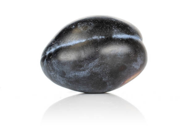 istock Fresh purple plum isolated on white 1180107281