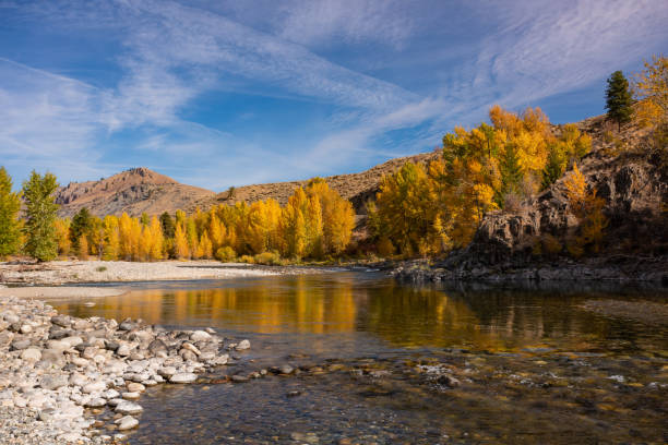 istock Stunning Autumn Colors Explode Along the Methow River in Washington State 1180108413