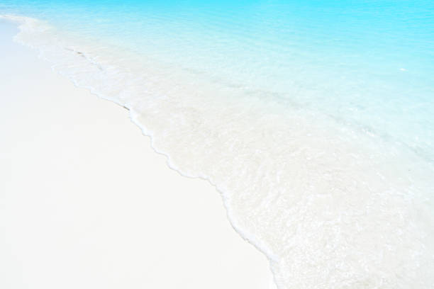 istock Soft wave of blue ocean on sandy beach 1180108680
