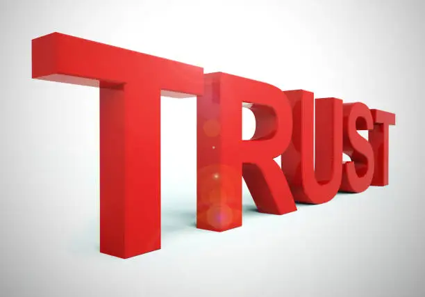 Photo of Trust concept icon meaning Faith or belief in someone - 3d illustration