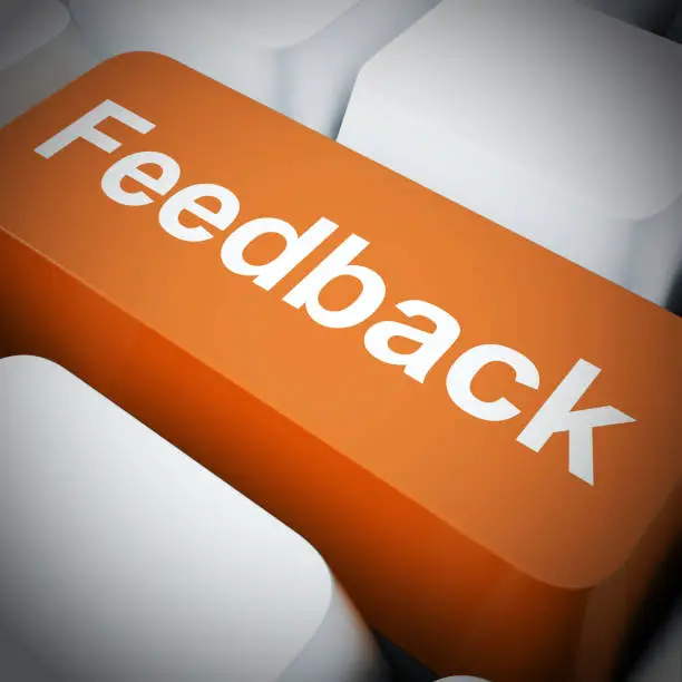 Feedback concept icon means giving a response like criticism or evaluation. An opinion or assessment of a product or service - 3d illustration