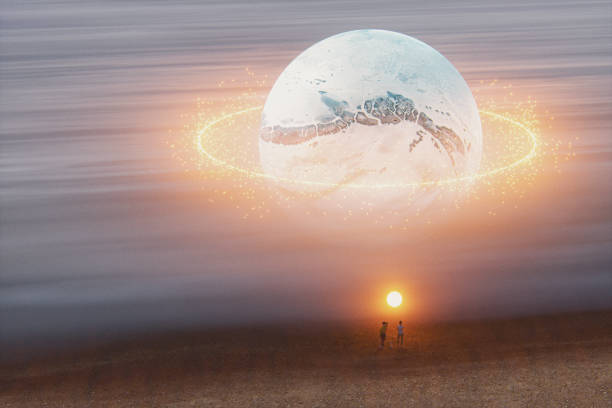 istock Young women watching mysterious celestial body 1180111453