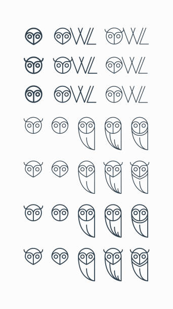 vector character owl logo vector art illustration