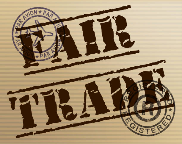 o ícone do conceito de fairtrade significa relações equitativas com fornecedores-ilustração 3d - dealings - fotografias e filmes do acervo