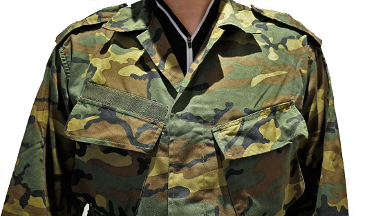 Green camouflage military army uniform