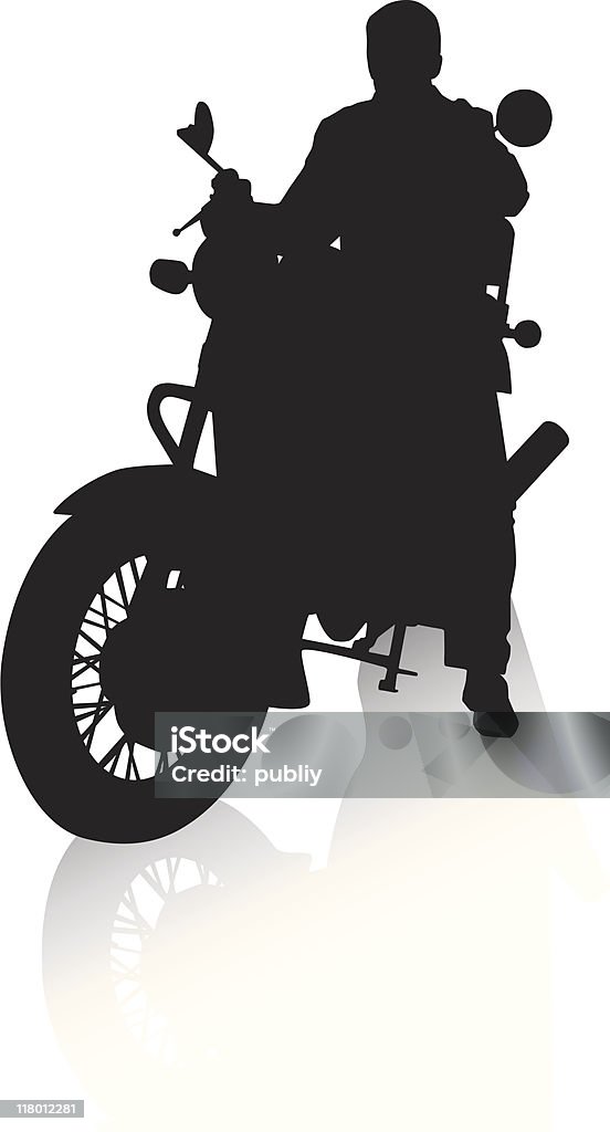 Guy en una motocicleta - arte vectorial de Motocicleta libre de derechos