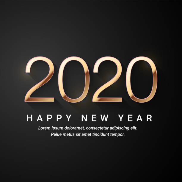 istock Greeting card, invitation with happy New year 2020 and Christmas. 1180130412