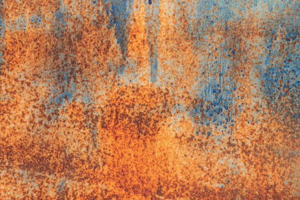 istock Orange Metal rusty background, Metal grunge texture 1180130608