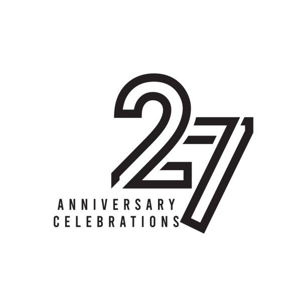 27 Years Anniversary Celebration Vector Template Design Illustration 27 Years Anniversary Celebration Vector Template Design Illustration number 27 stock illustrations