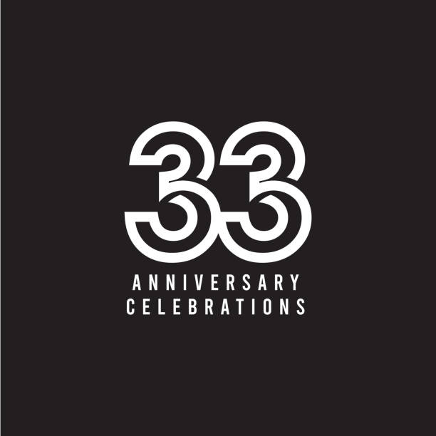 33 Years Anniversary Celebration Vector Template Design Illustration 33 Years Anniversary Celebration Vector Template Design Illustration number 33 stock illustrations