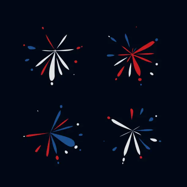 Vector illustration of firework   label collection
