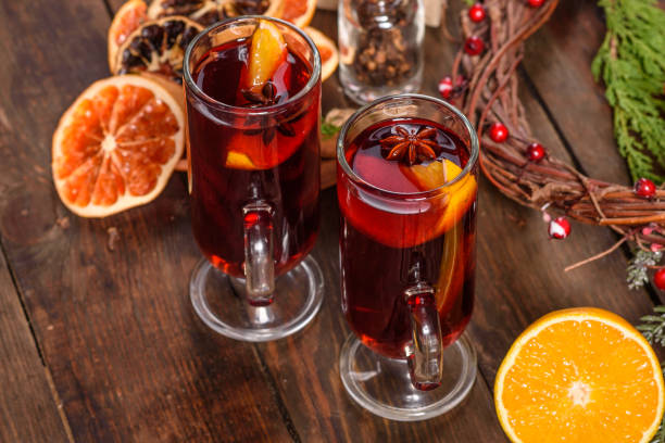 istock Christmas hot mulled wine with cinnamon cardamom and anise 1180136756