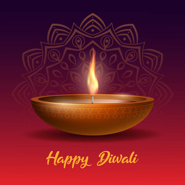 istock Burning diya on Happy Diwali Holiday on dark 1180145047