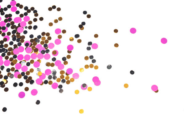 istock Gold, silver and pink glitter on white background, shiny confetti 1180148427