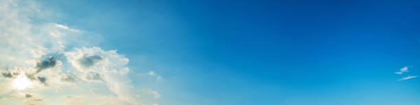 istock Panorama sky with cloud on a sunny day. Beautiful cirrus cloud. 1180152704